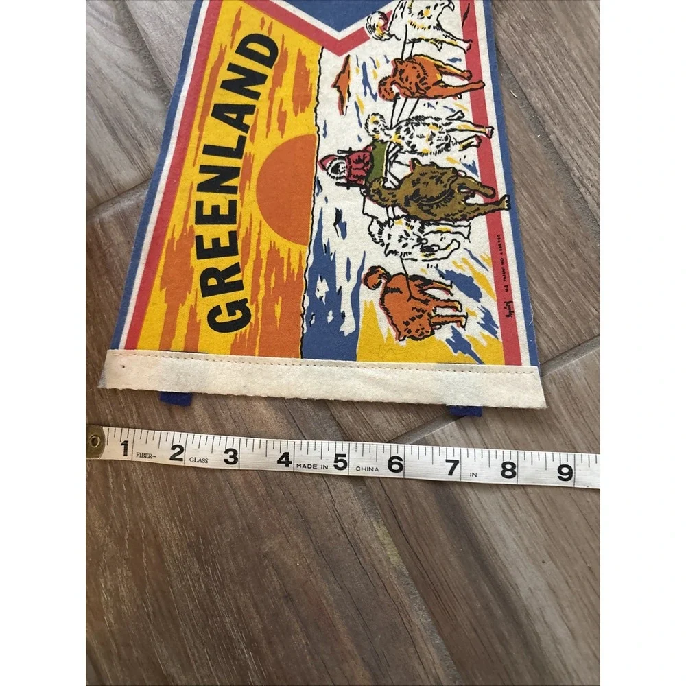 Vintage Greenland Sondrestrom Blue Pennant Dog Sledding 24